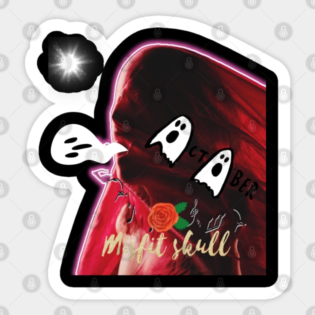 The reaper of souls and ghosts..Misfit skull! Sticker by ThE MaYoR☆MDM☆